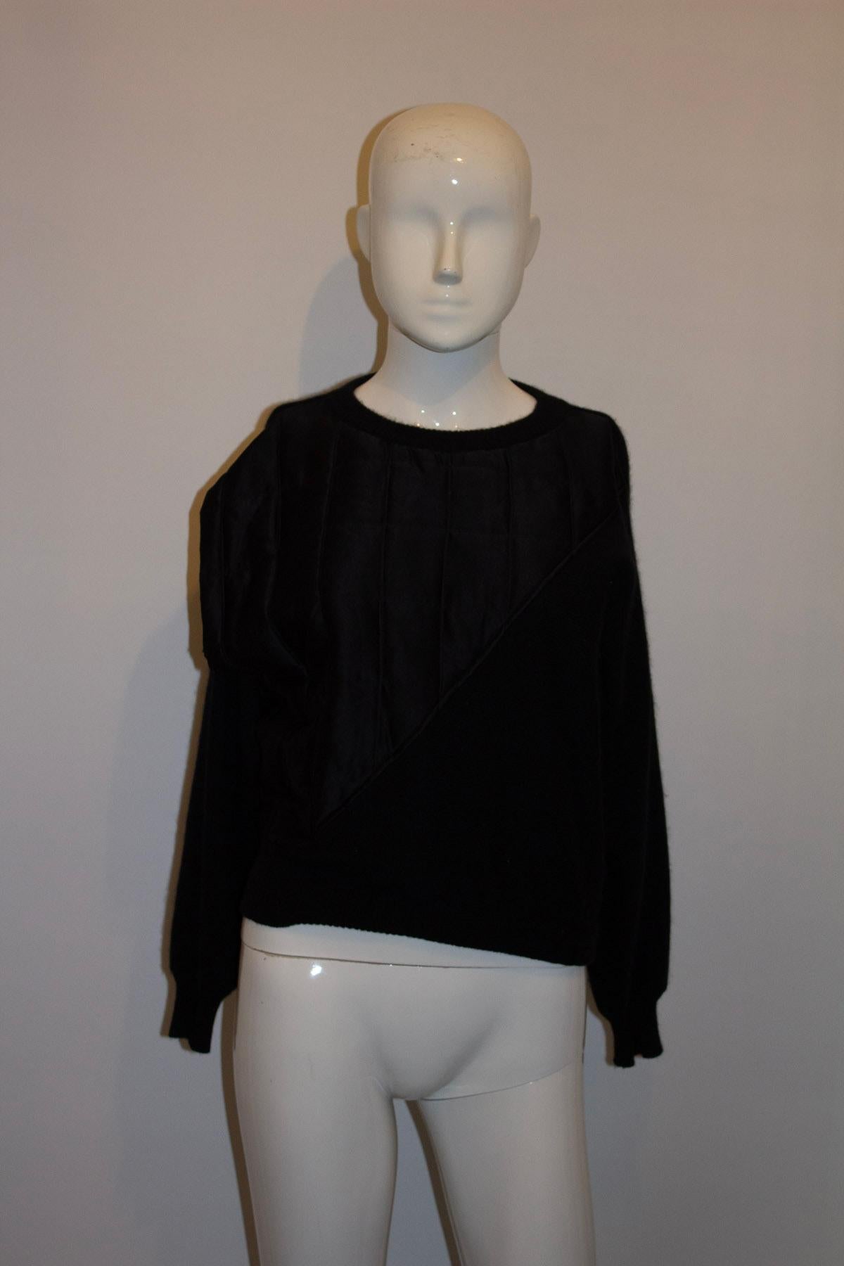 Vintage Gianni Versace Wool and Satin Jumper In Good Condition For Sale In London, GB