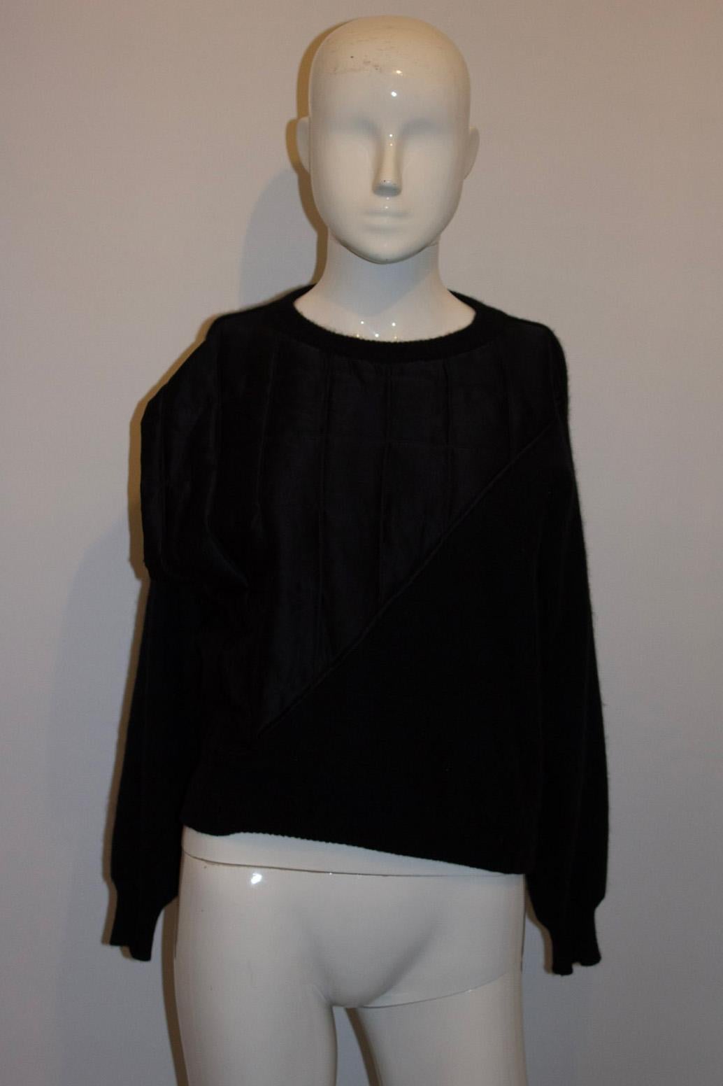 Vintage Gianni Versace Wool and Satin Jumper For Sale 1