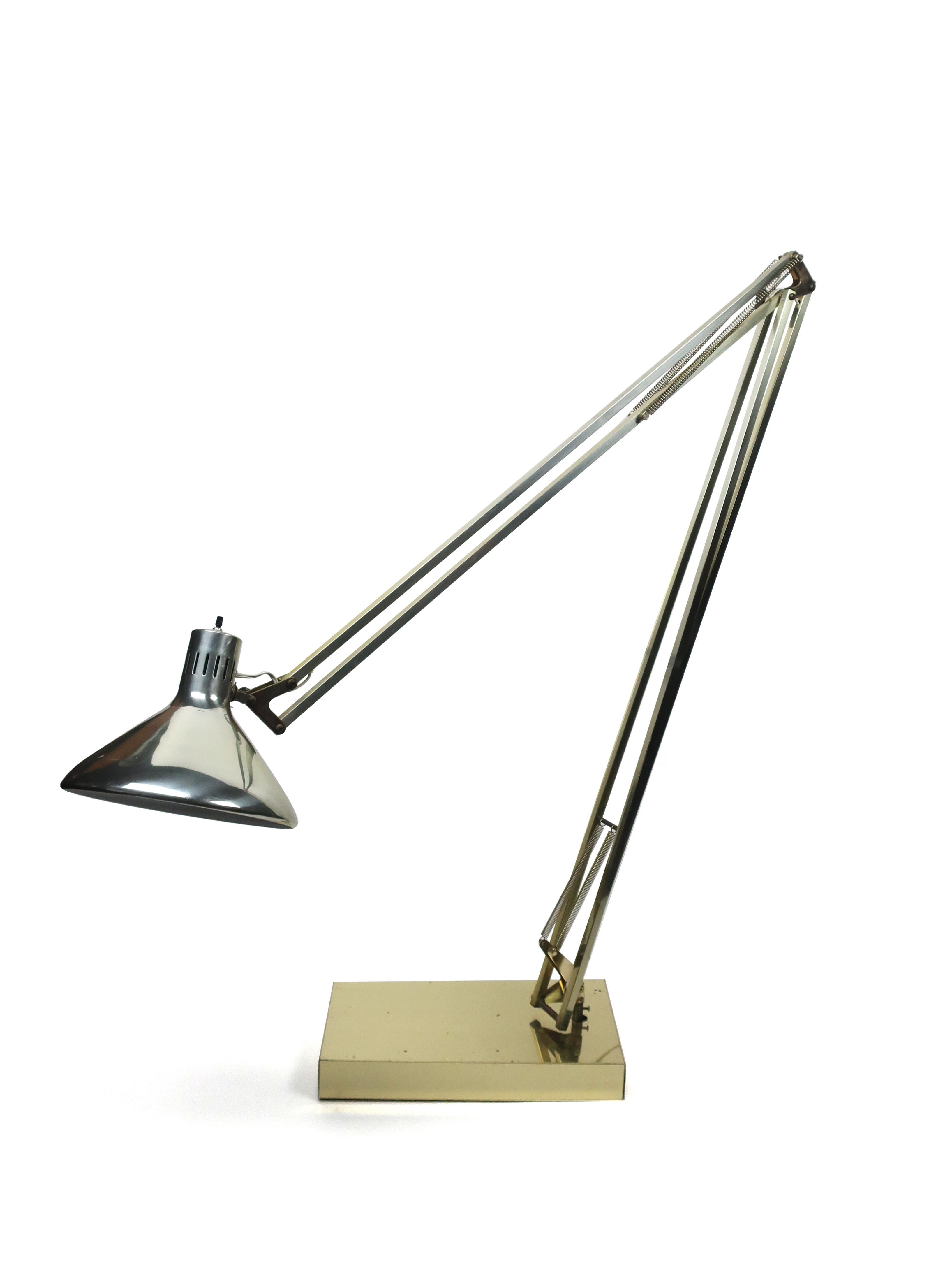 Post-Modern Vintage Giant Brass Floor Drafting Lamp