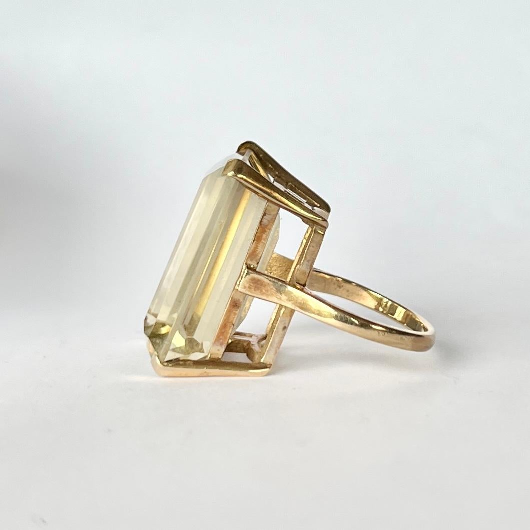 Women's Vintage Giant Citrine and 9 Carat Gold Cocktail Ring