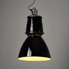 Vintage Giant Czech Pendant Light - Reconditioned Black/ Grey/ White