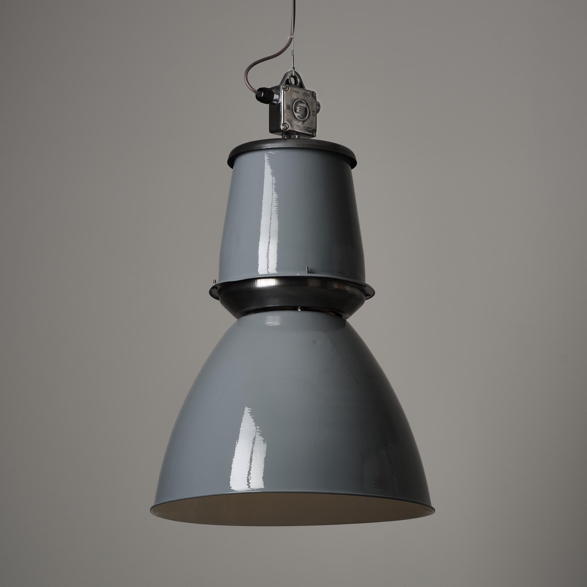 20th Century Vintage Giant Czech Pendant Light - Reconditioned Black/ Grey/ White For Sale