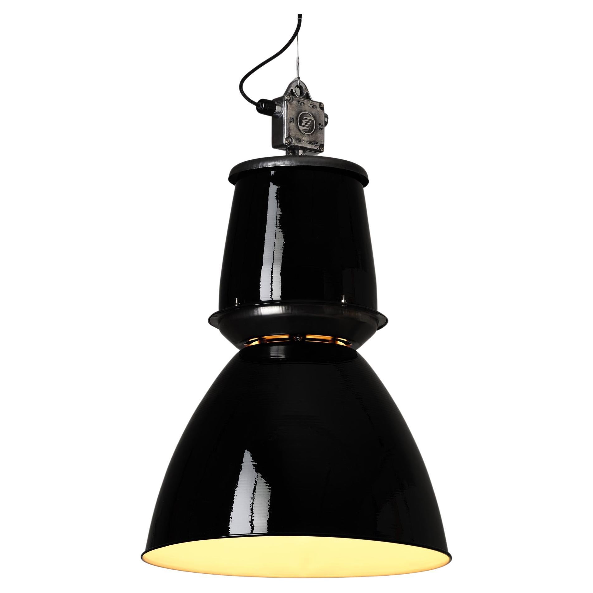 Vintage Giant Czech Pendant Light - Reconditioned Black/ Grey/ White For Sale