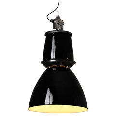 Vintage Giant Czech Pendant Light - Reconditioned Black/ Grey/ White