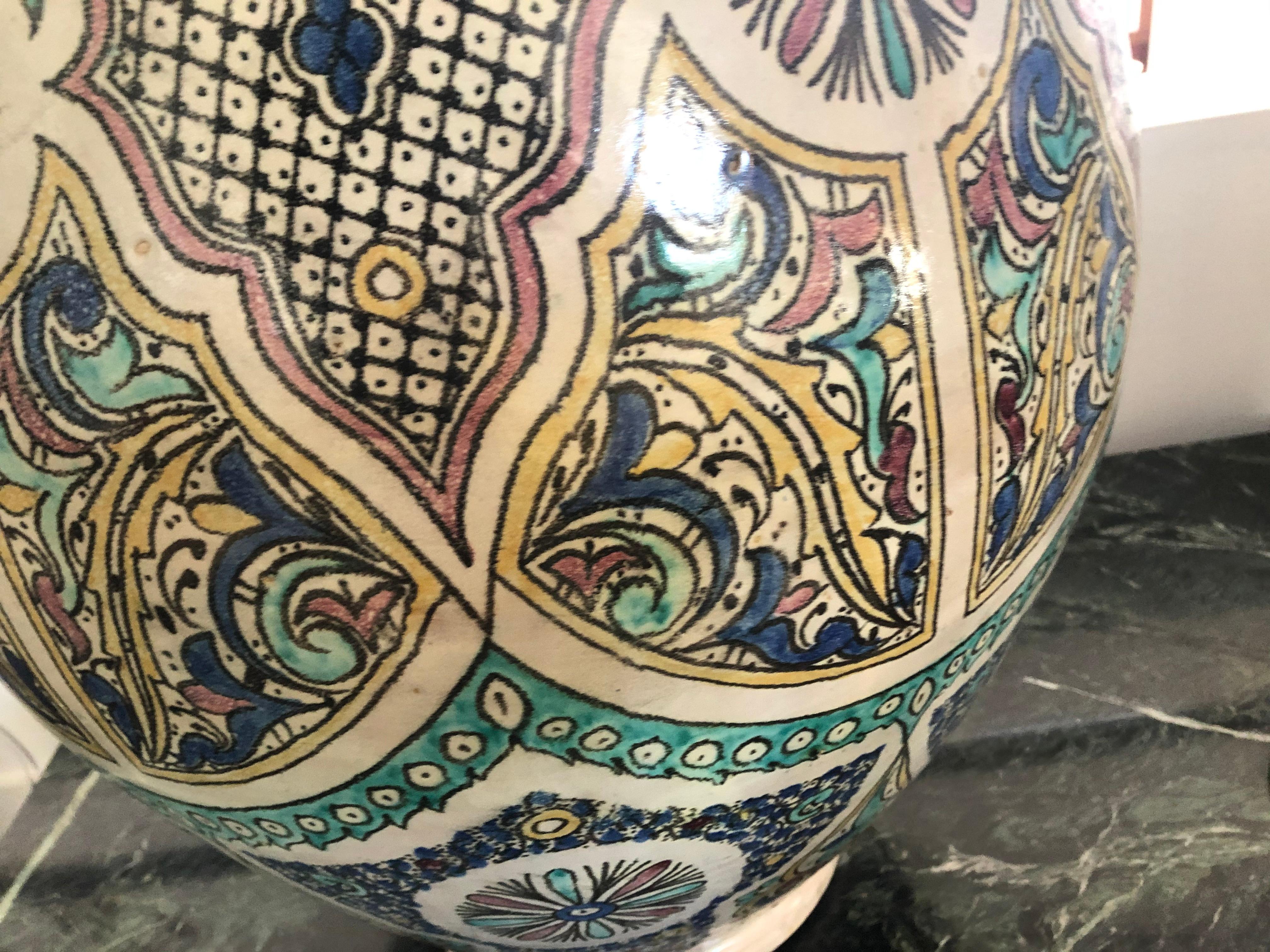 Hand-Crafted Vintage Giant Moroccan Jar For Sale