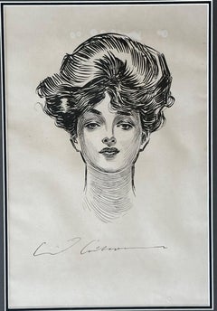 Lithographie „Gibson Girl“ von Charles Dana Gibson, Vintage