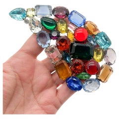 Vintage Gigantic Jewelled Paisley Brooch 1970s