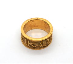 Vintage Gilbert Albert Astrological Signs Ring 18 Karat Yellow Gold
