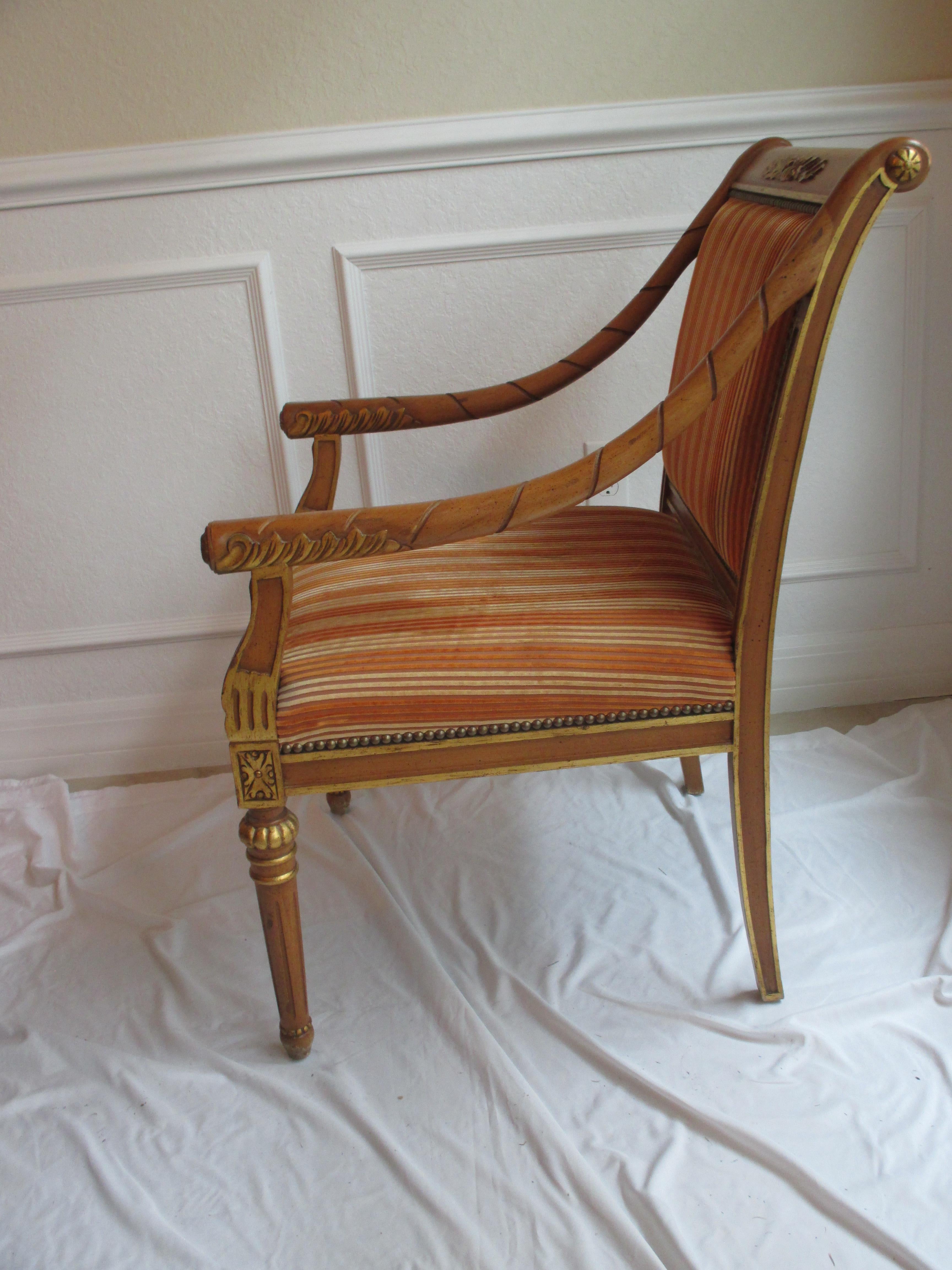 20th Century  Vintage Gilded Accent Chair For Sale