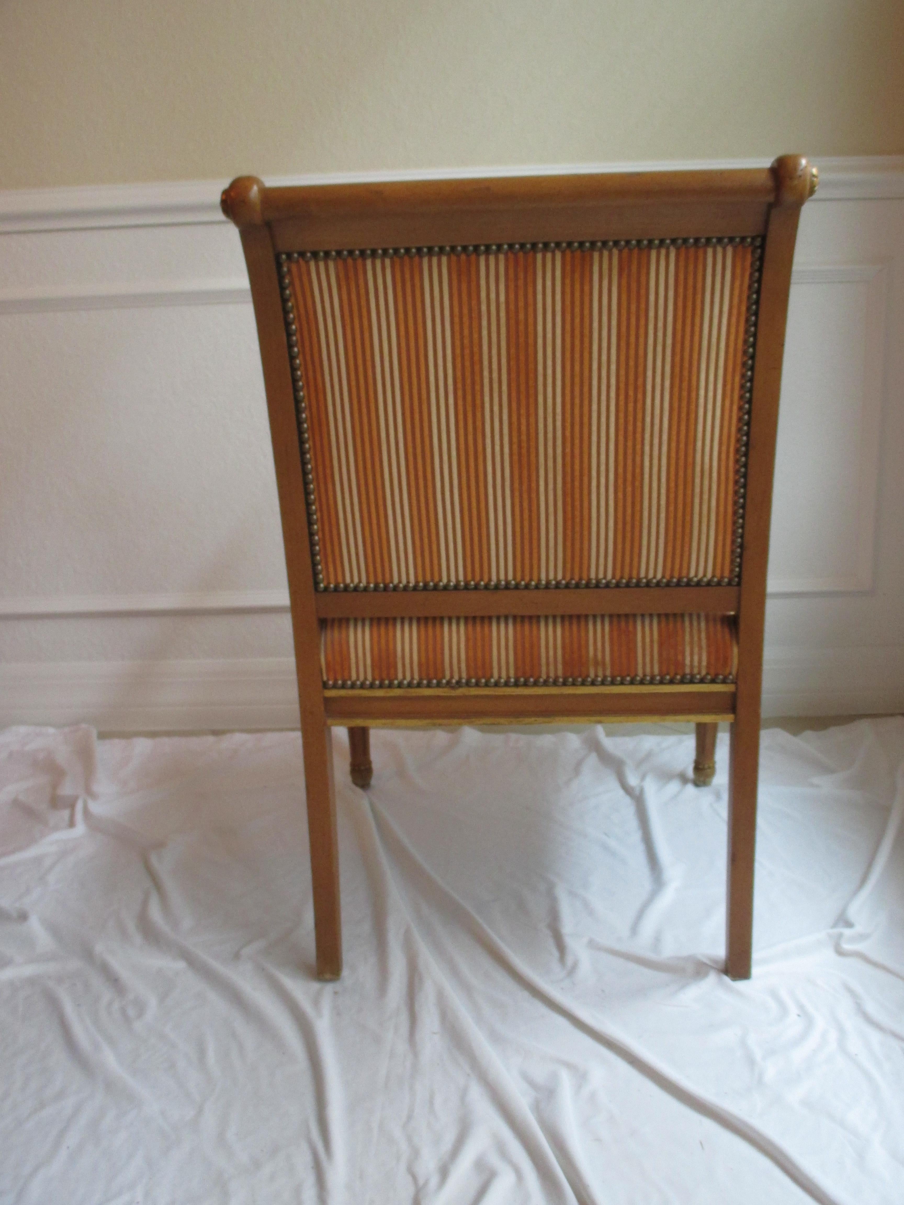Fabric  Vintage Gilded Accent Chair For Sale