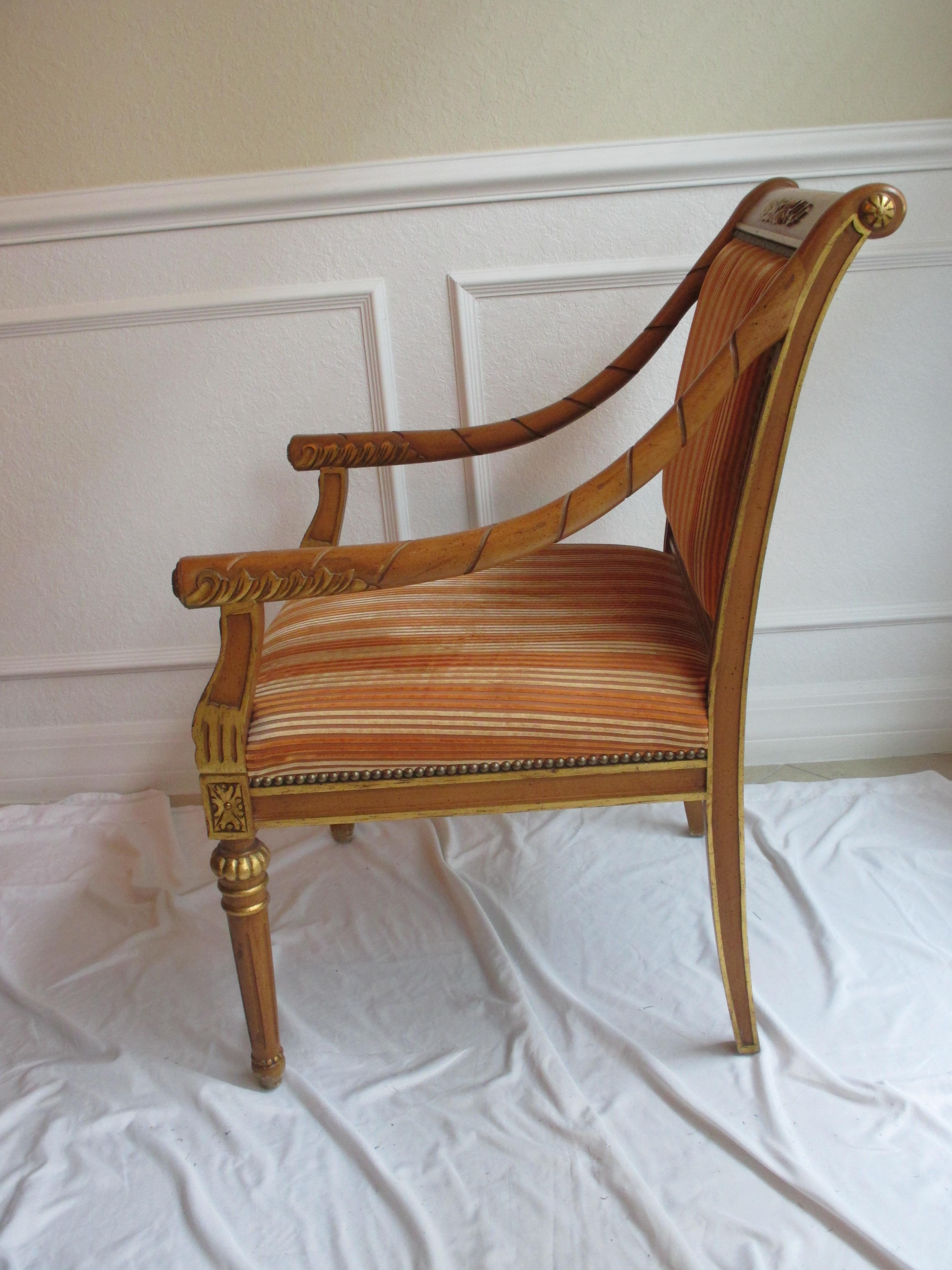  Vintage Gilded Accent Chair For Sale 1