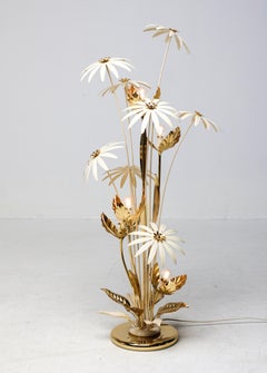 Vintage Gilded Flower Floor Lamp by Hans Kögl, Germany, 1970s