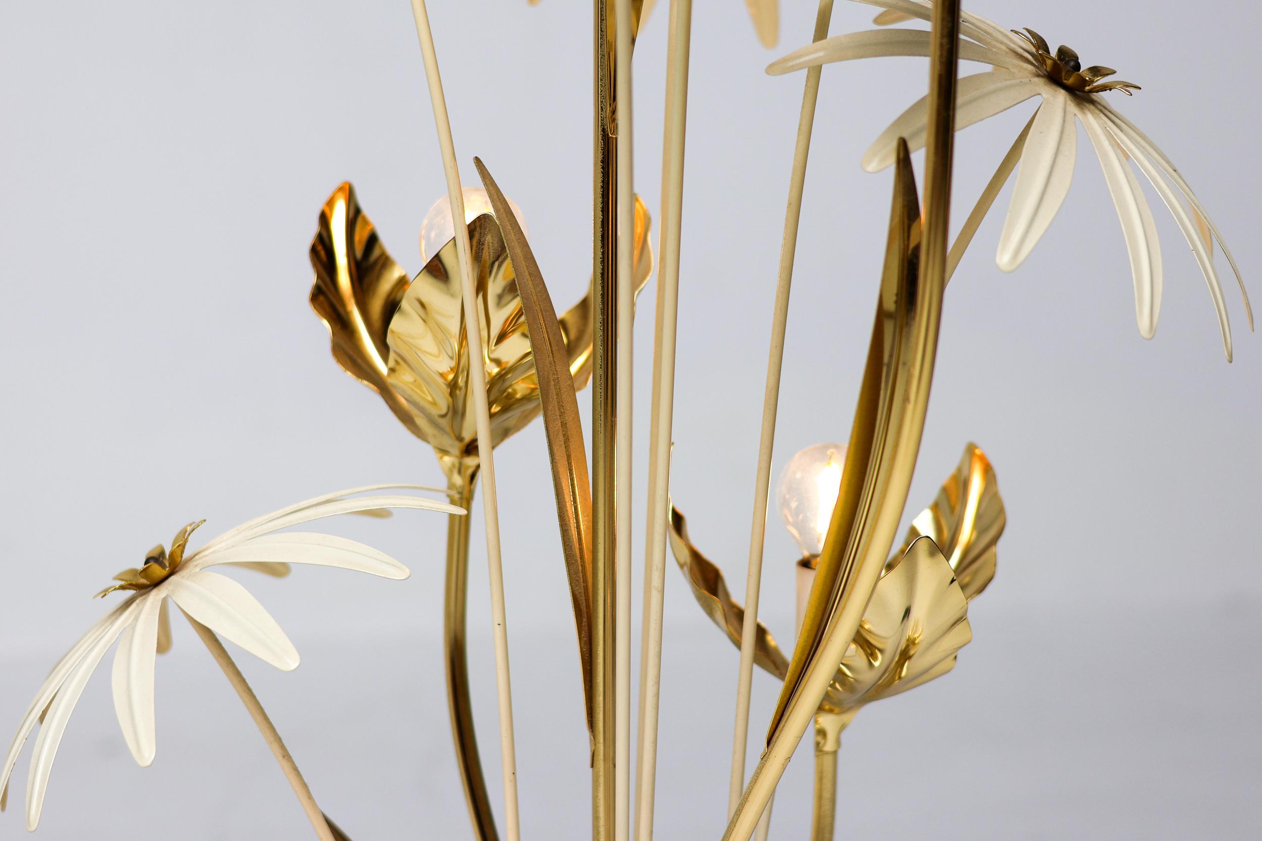 Vintage Vergoldete Blumen Stehlampe von Hans Kögl, Deutschland, 1970er Jahre im Angebot 2