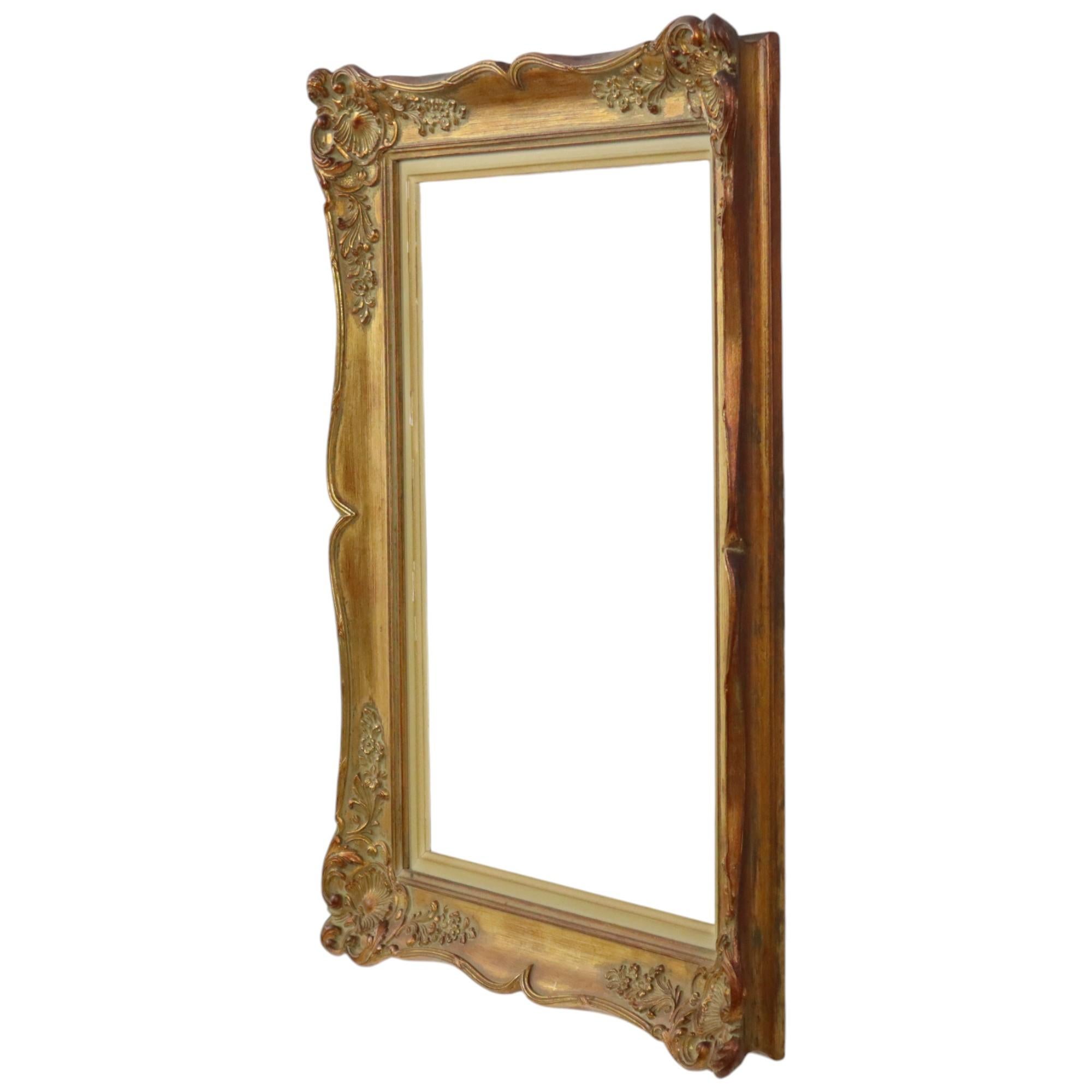 Vintage Vergoldeter Rahmen im Barockstil Kiefer Wood Classic 66x56cm im Angebot 6