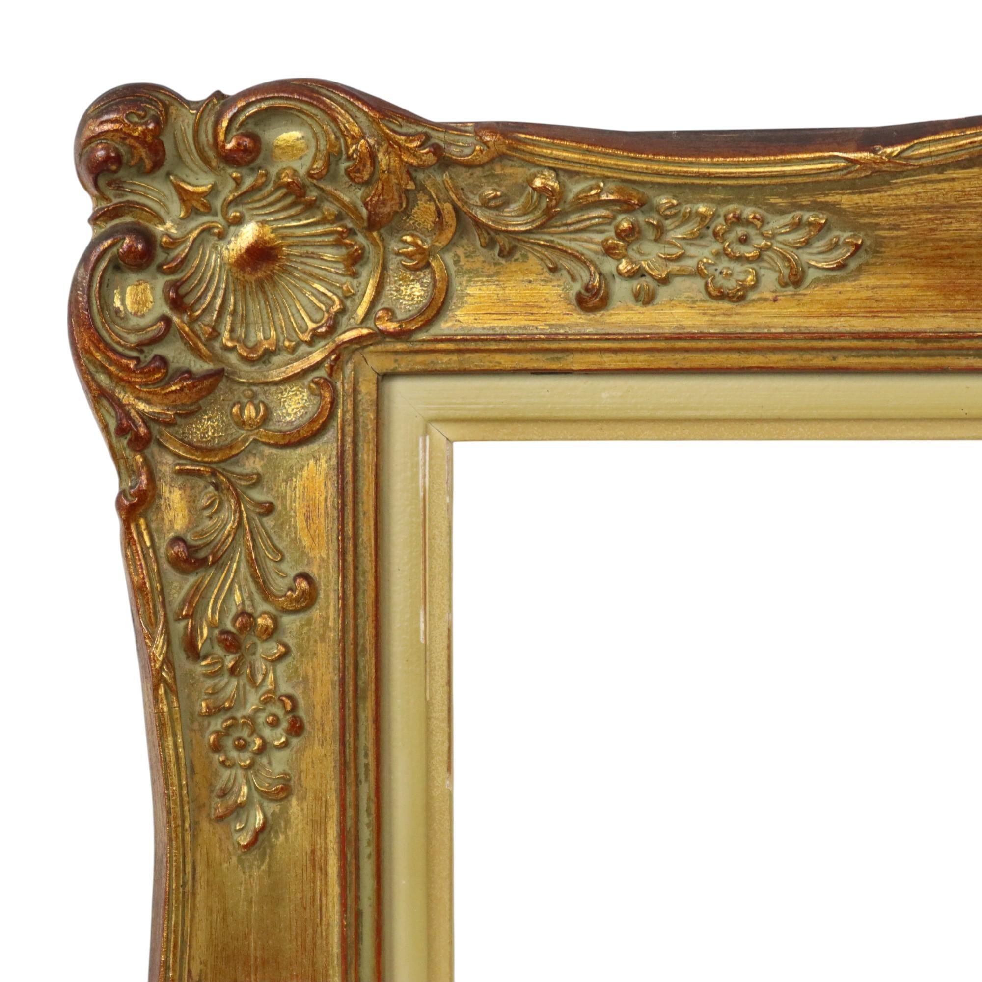 Vintage Vergoldeter Rahmen im Barockstil Kiefer Wood Classic 66x56cm im Zustand �„Gut“ im Angebot in Poperinge, BE