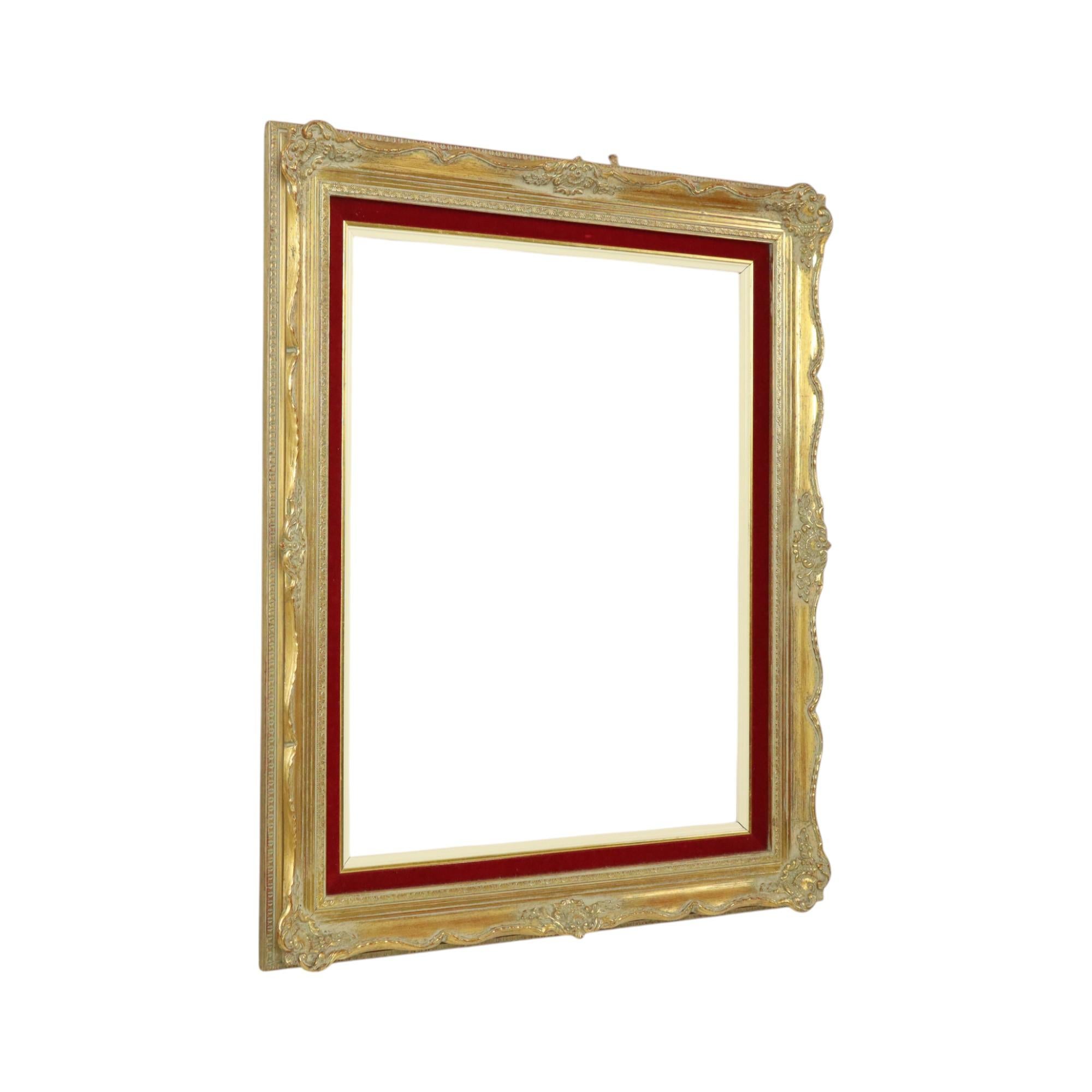 Vintage Vergoldeter Rahmen im Barockstil Roter Samt Classic 65x55cm im Angebot 6