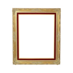 Vintage Gilded Frame Baroque Style Red Velvet Classic 65x55cm