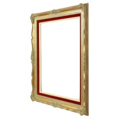 Vintage Vergoldeter Rahmen im Barockstil Roter Samt Classic 65x55cm