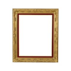 Vintage Gilded Frame Baroque Style Red Velvet Classic 66x56cm