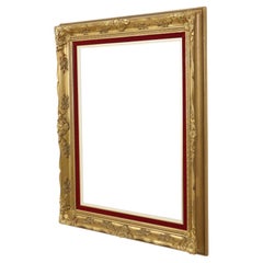 Vintage Gilded Frame Baroque Style Red Velvet Classic 66x56cm