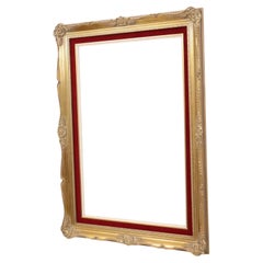 Vintage Gilded Frame Baroque Style Red Velvet Classic 76x56cm
