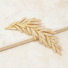 Vintage Gilded Leaves Brooch by Crown Trifari, 1950s