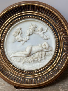 Vintage Gilded Marble Wall Plaque, Neoclassical Design, 1945