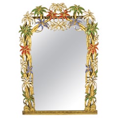 Vintage Gilded Mirror Bordered with Precious Stones 20th Century