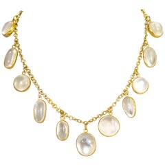 Vintage Gilded Moonstone Necklace