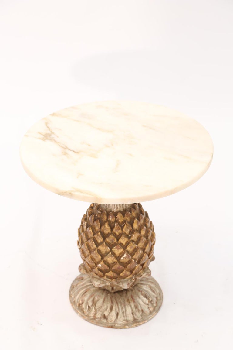 Vintage Gilded Pineapple Accent Table at 1stDibs