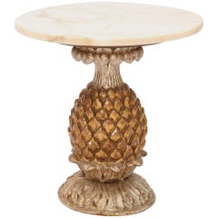 Vintage Gilded Pineapple Accent Table