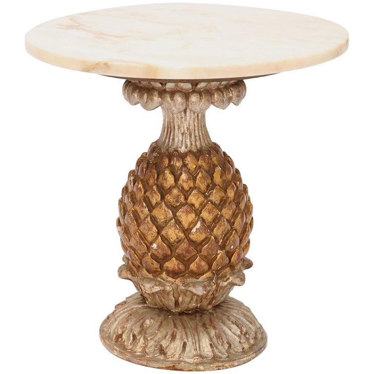 Vintage Gilded Pineapple Accent Table at 1stDibs