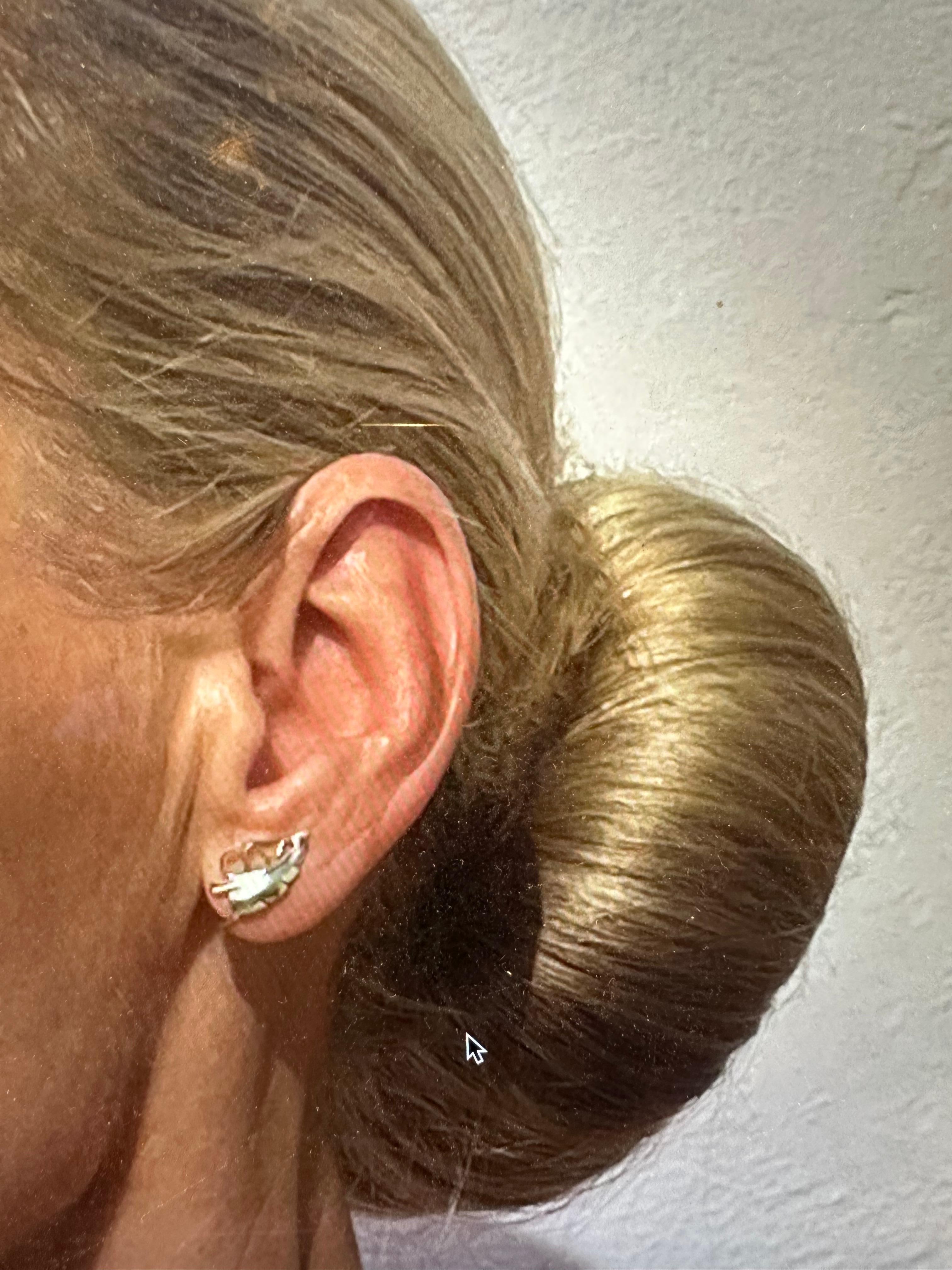 Vintage Gilded Silver Earrings by Swedish master Reinhold Muhr, Made 1952 For Sale 5