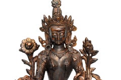 Vintage Gilded Statue of Tibetan Green Tara