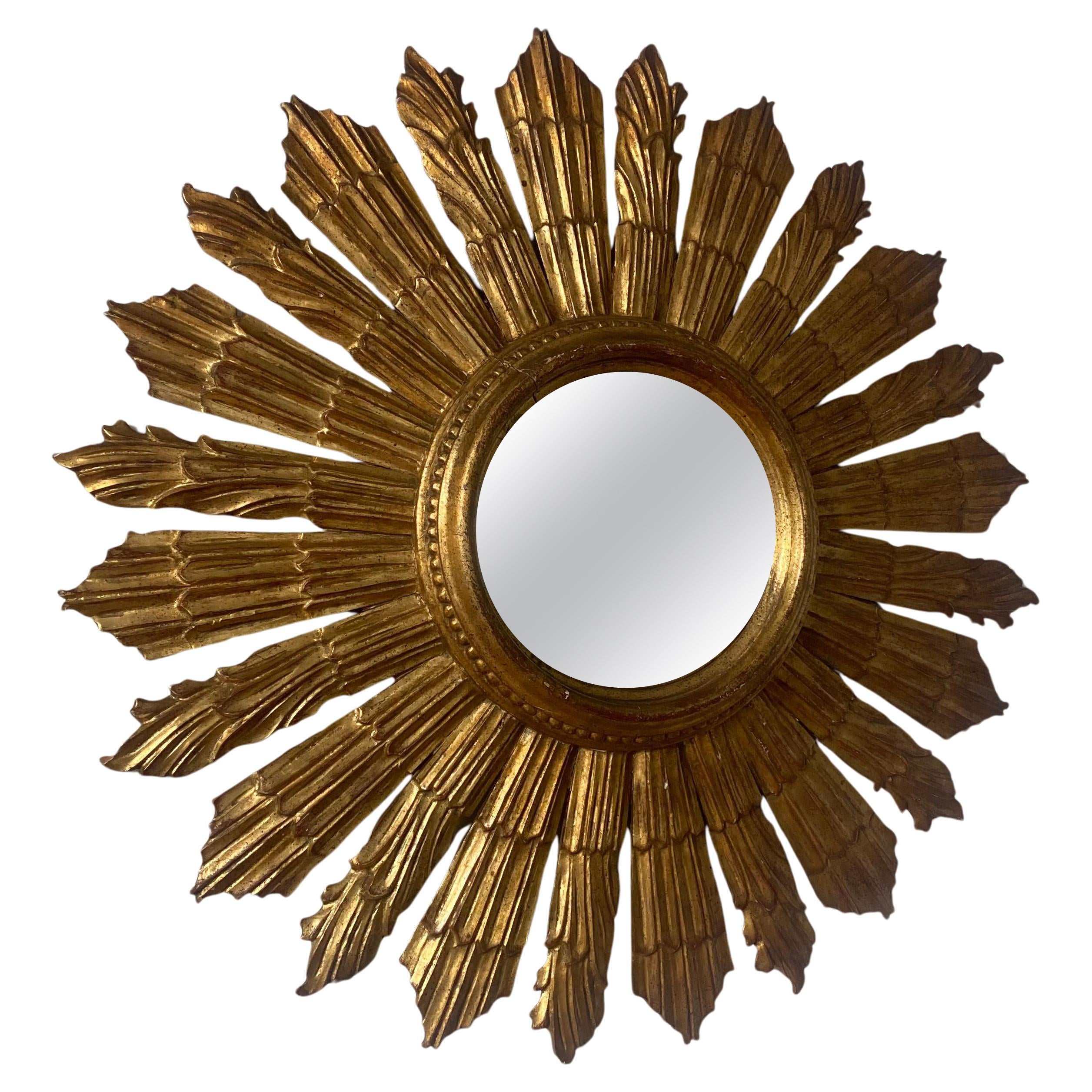 Specchio dorato d'epoca, Italia, anni '70