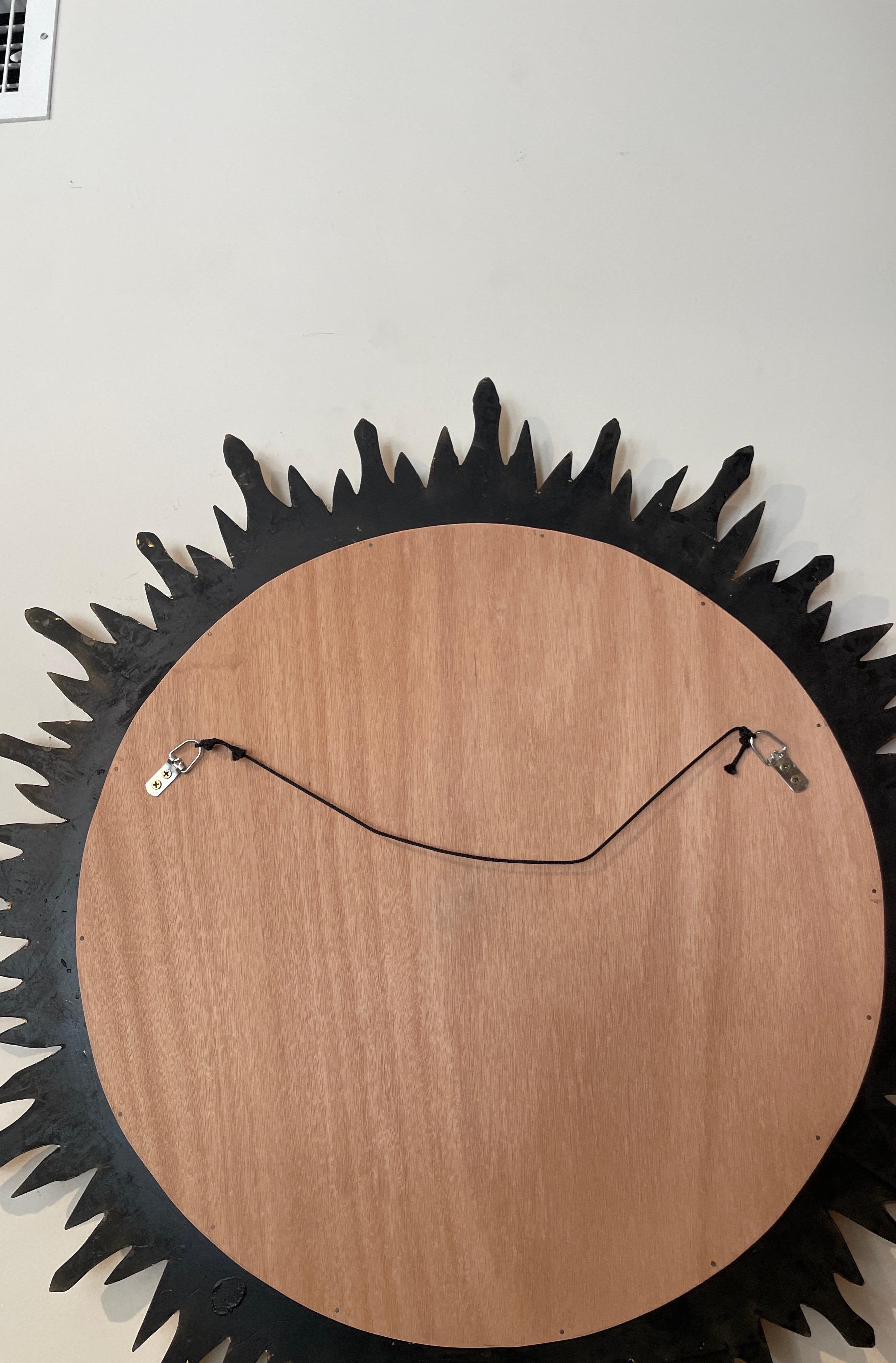 Miroir mural doré Sunburst vintage en vente 3