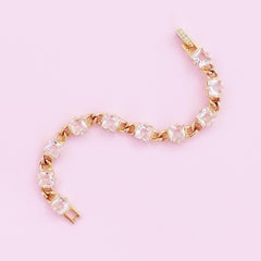 Vintage Gilded Swarovski Crystal Link Cocktail Bracelet By Swarovski, 1980s