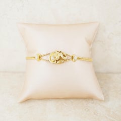 Vintage Gilded Woman Figural Slide Bracelet by Goldette, 1960s