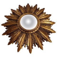 Vintage Gilded resin Sunburst Mirror, 1960s