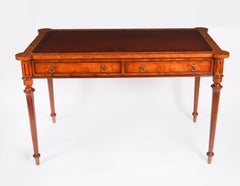 Vintage Gillows Style Birdseye Maple Writing Table Desk 20th Century