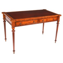 Vintage Gillows Style Birdseye Maple Writing Table Desk 20th Century