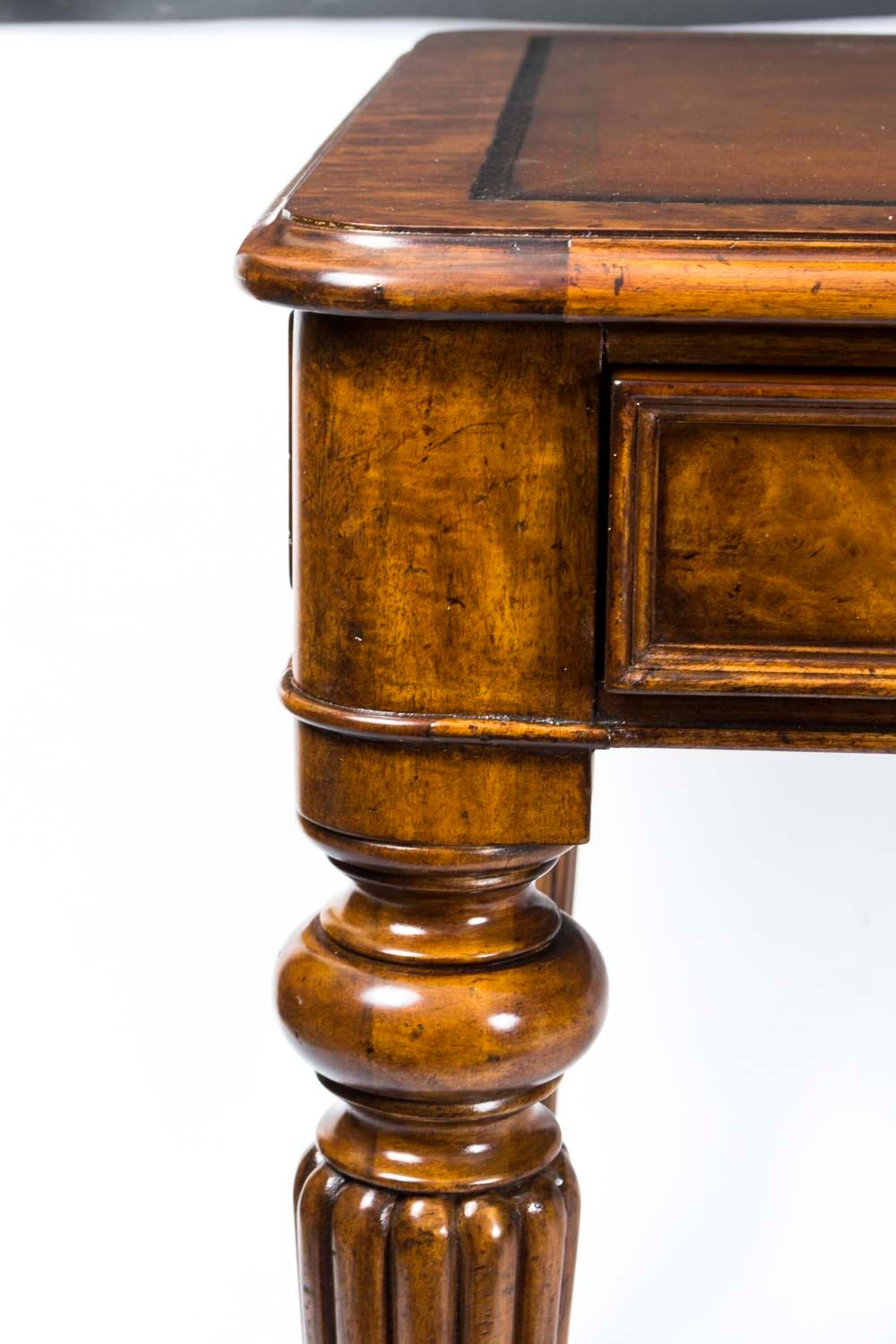 Vintage Gillows Style Burr Walnut Writing Table Desk 20th Century For Sale 5