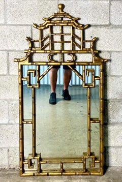 Vintage Gilt Asian Pagoda Mirror
