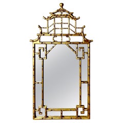 Vintage Gilt Asian Pagoda Mirror