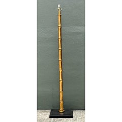 Vintage Gilt Bamboo Floor Lamp