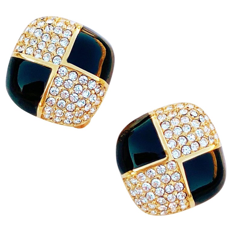 3945 Vintage Earring mit Swarovski Crystals 23mm