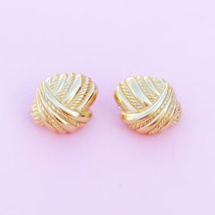 Vintage Gilt Braided Statement Earrings, 1980s