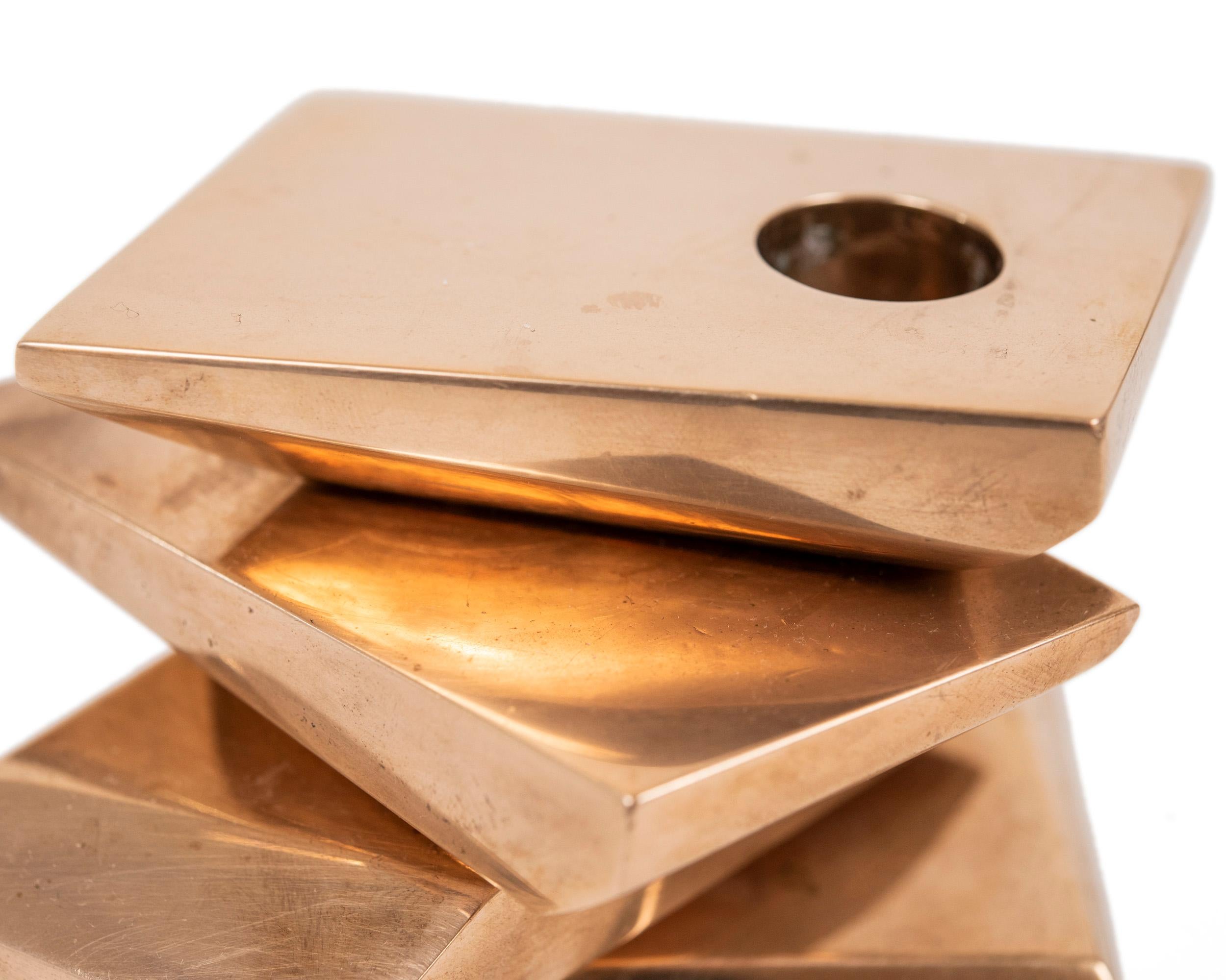 Vintage Gilt Bronze Abstract Tabletop Sculpture In Good Condition In Toronto, ON
