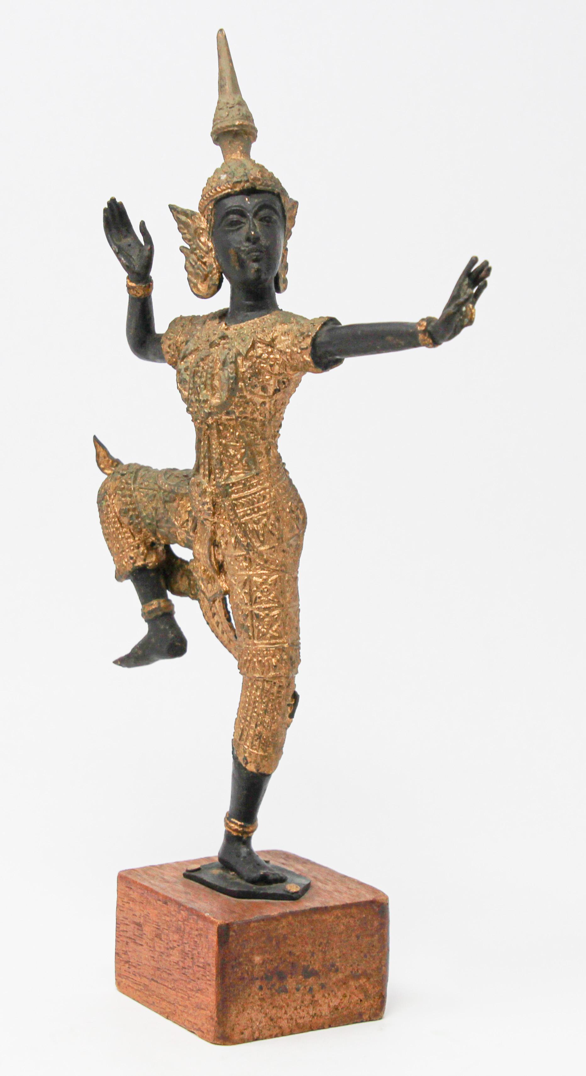 Vintage Gilt Bronze Thai Figurine of Prince Rama 2
