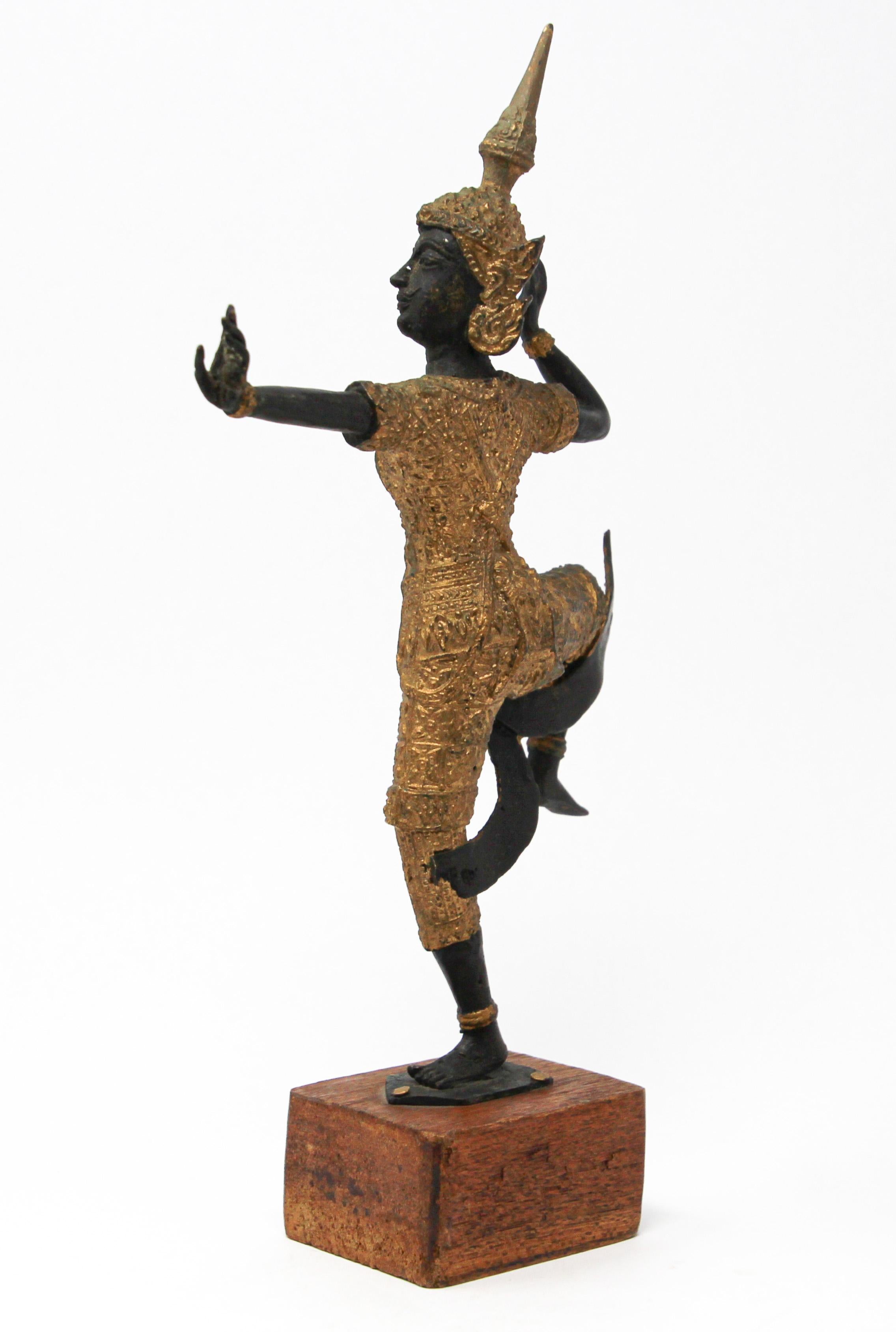 Vintage Gilt Bronze Thai Figurine of Prince Rama 3